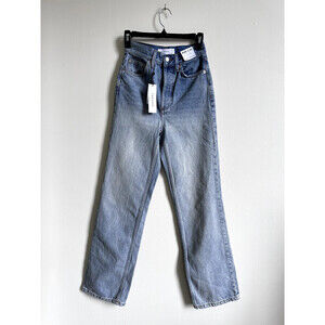 Topshop Women's Back Rip Straight Leg Jeans high waist Size W25 L30 US 2